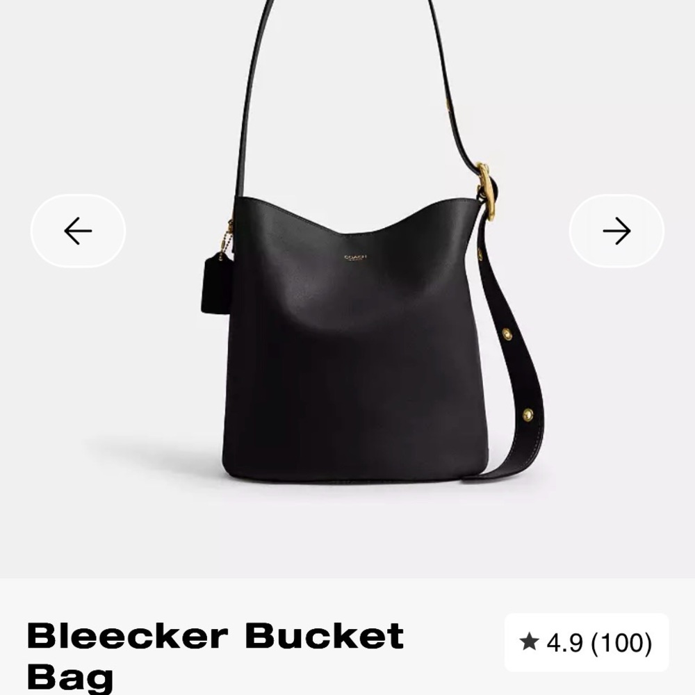 Authentic Coach Black Bleecker Bucket Bag